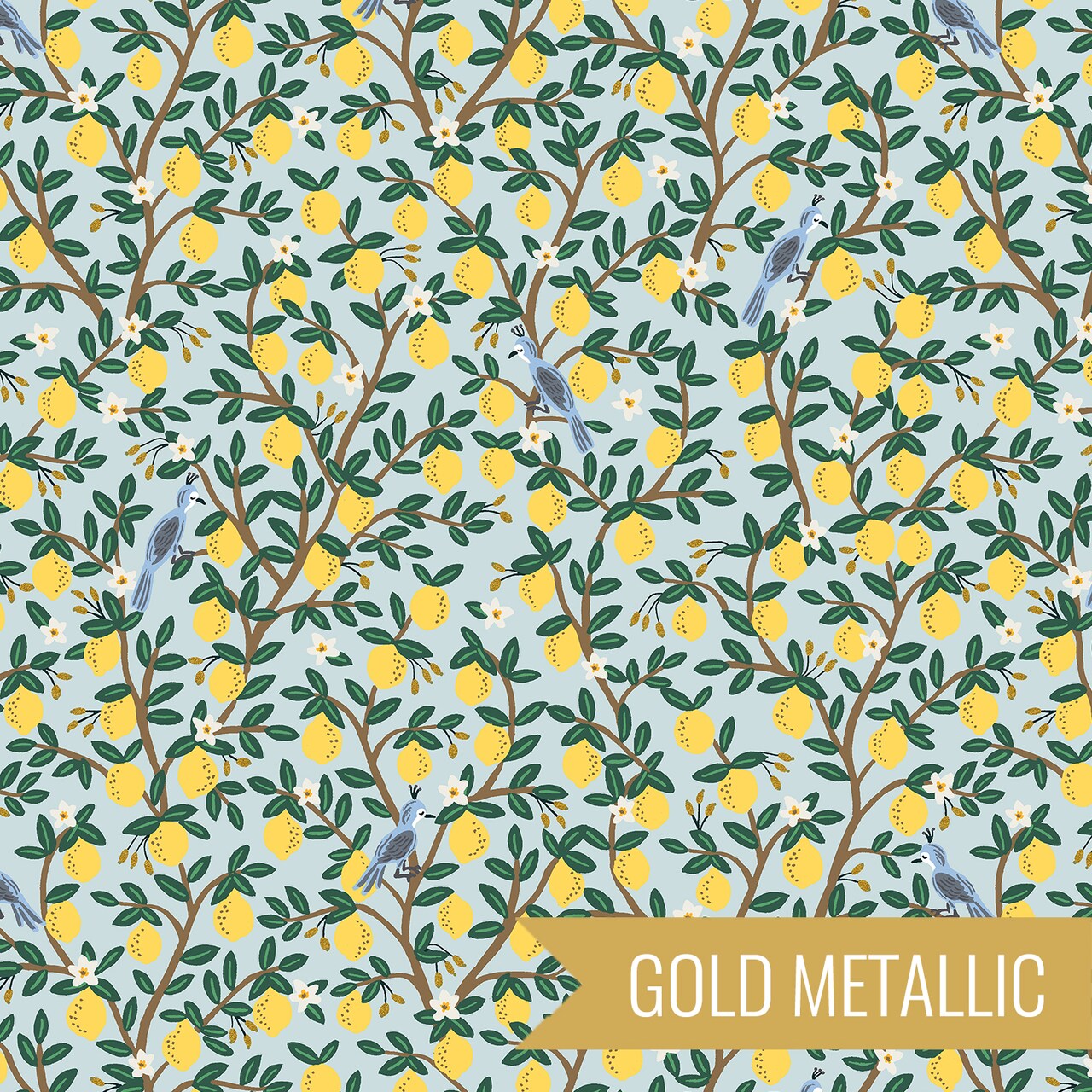 Lemon in Mint Metallic (rp703-mi2m) | Camont | Rifle Paper Co | Cotton+Steel